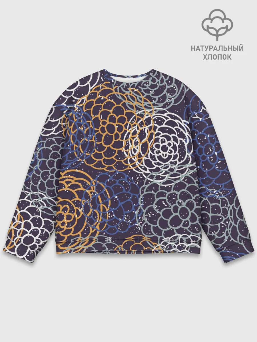 Мужской свитшот базовый / текстура японские узоры