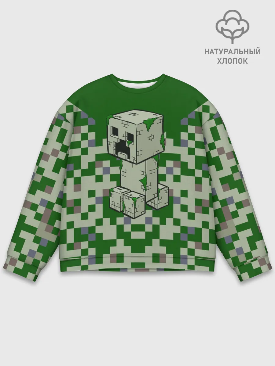 Мужской свитшот базовый / Minecraft Крипер