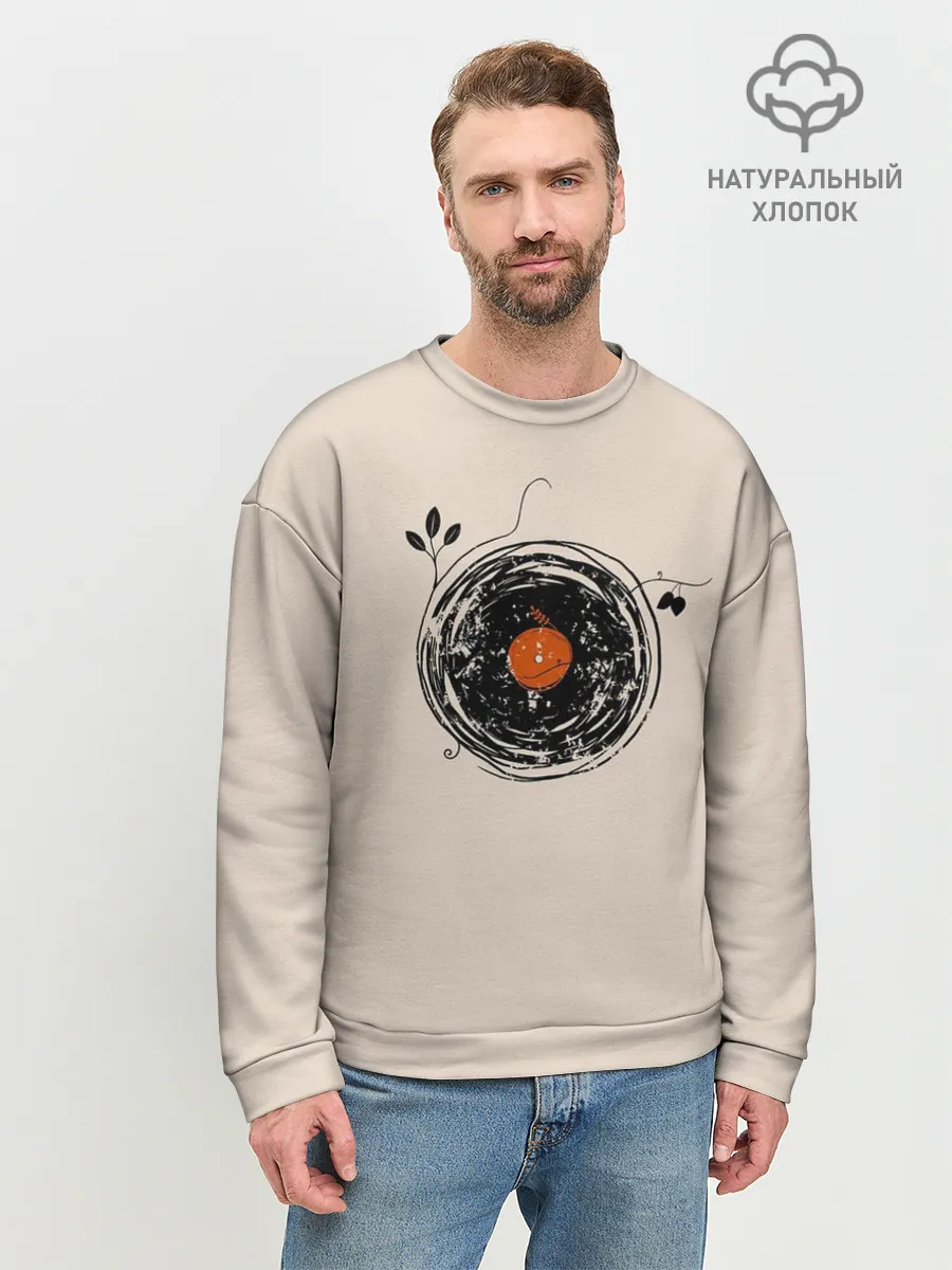 Мужской свитшот базовый / Natural Vinyl Records Vintage