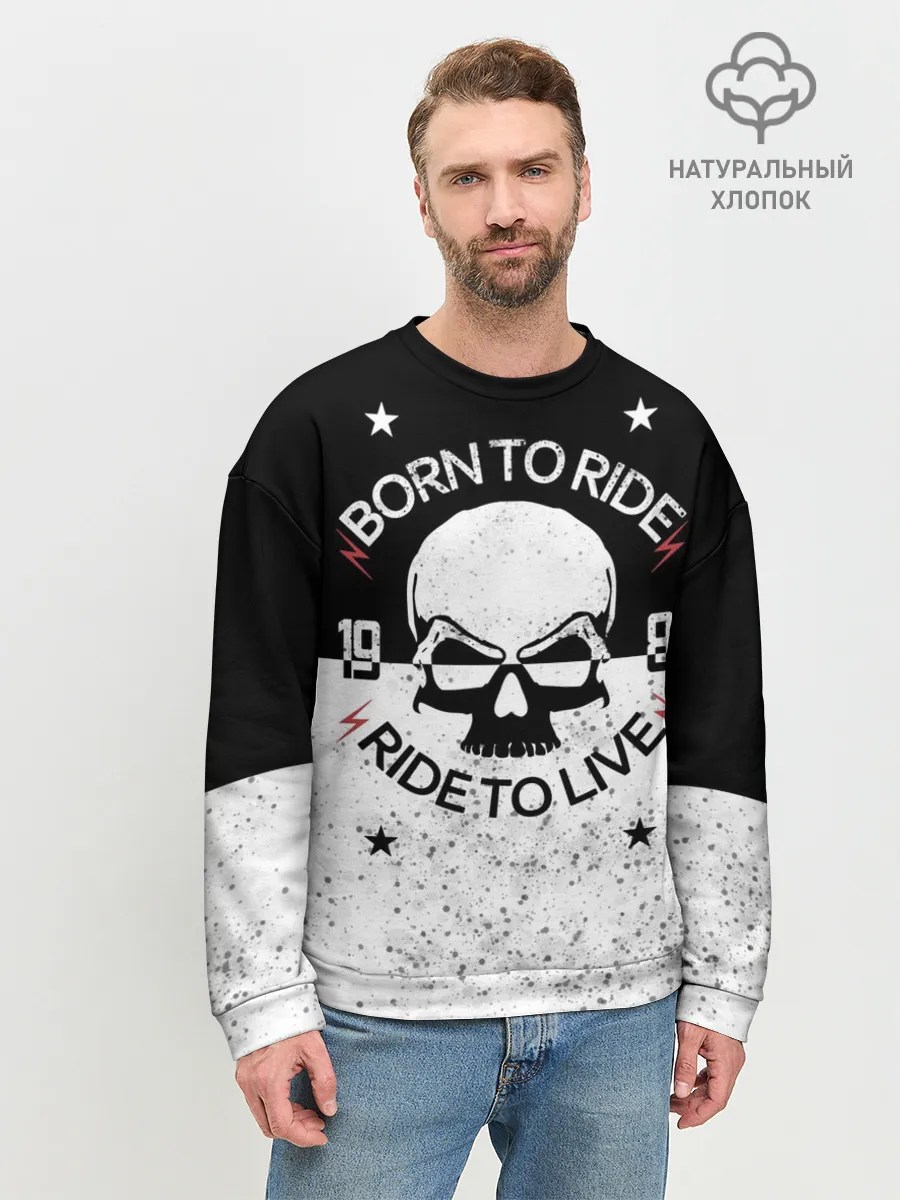 Мужской свитшот базовый / Born to Ride - Ride to Live