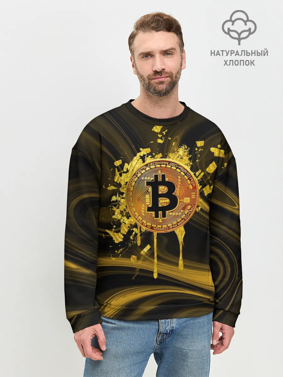 Мужской свитшот базовый / Биткоин Крипта