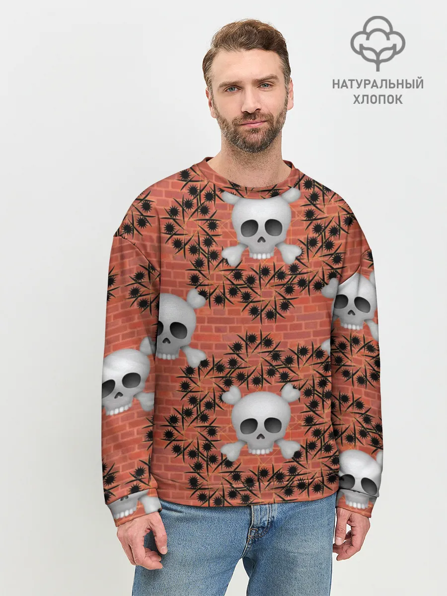 Мужской свитшот базовый / Кирпичные черепа