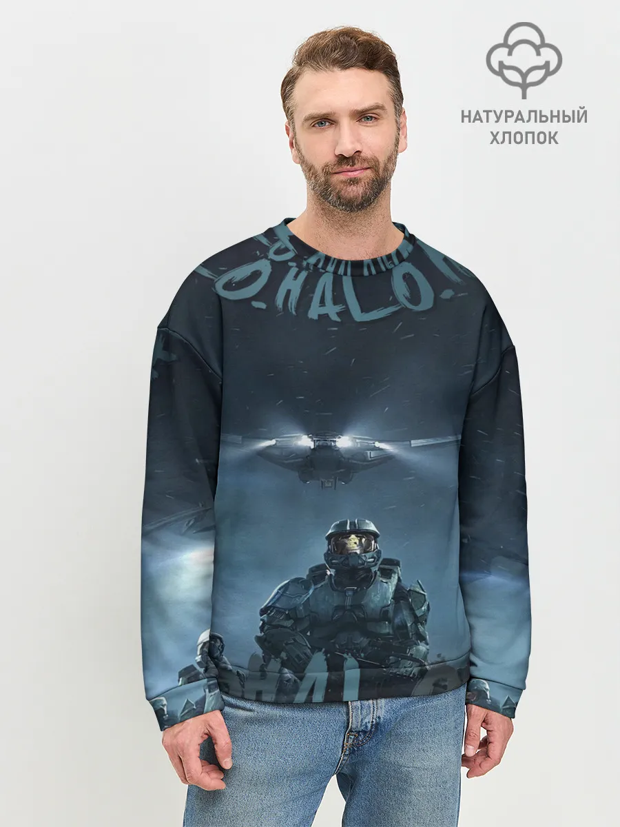 Мужской свитшот базовый / Halo calligraphy