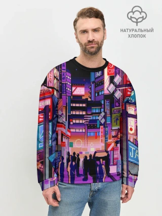 Мужской свитшот базовый / Переулок Токио