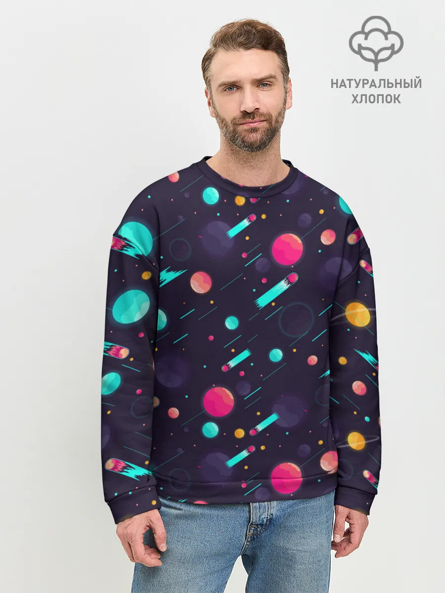 Мужской свитшот базовый / Космические движения комет