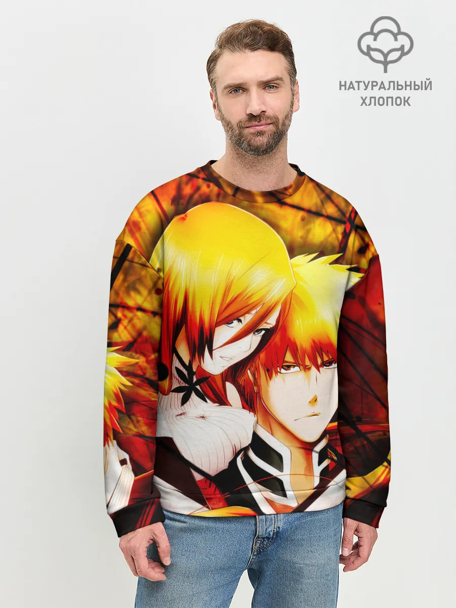 Мужской свитшот базовый / Ичиго Куросаки и Орихиме Иноуэ