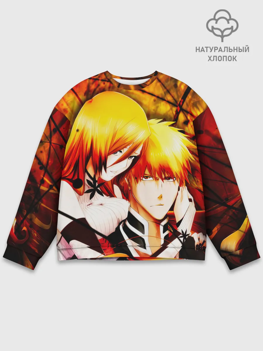 Мужской свитшот базовый / Ичиго Куросаки и Орихиме Иноуэ