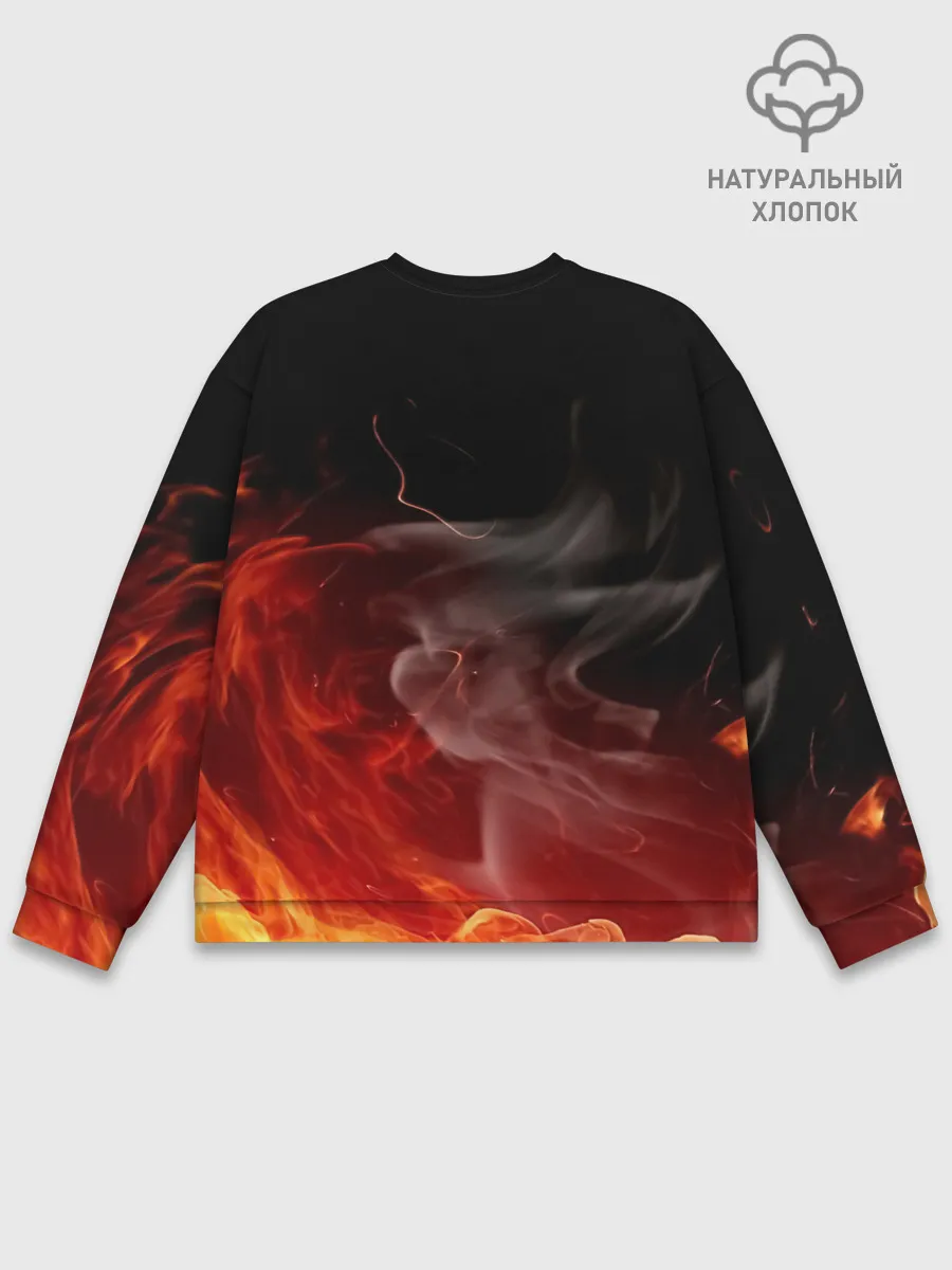 Мужской свитшот базовый / Незуко Камадо в огне
