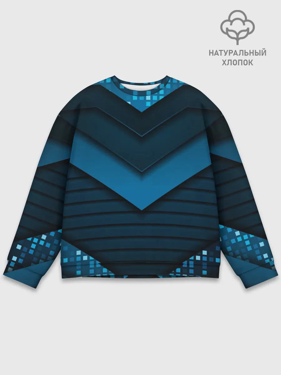 Мужской свитшот базовый / 3D luxury blue abstract