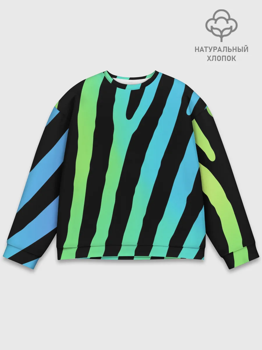 Мужской свитшот базовый / Радужная зебра