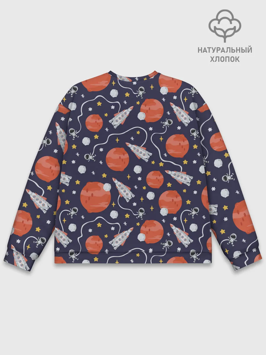 Мужской свитшот базовый / Корабли, планеты и спутники