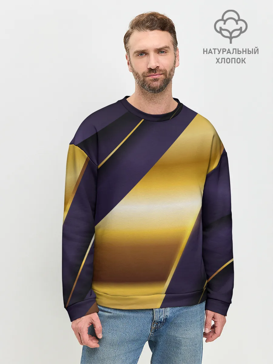 Мужской свитшот базовый / 3D luxury золото