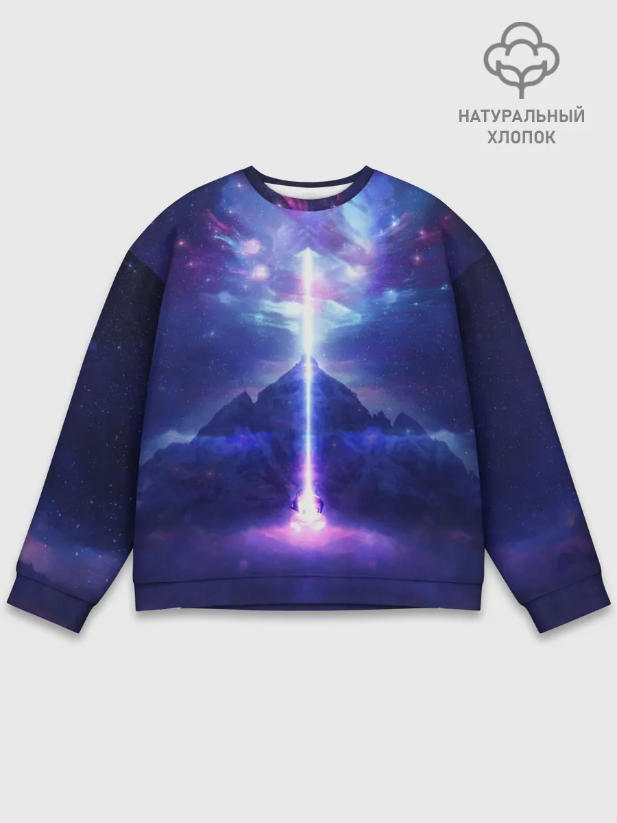 Мужской свитшот базовый / Яркий взрыв в космосе
