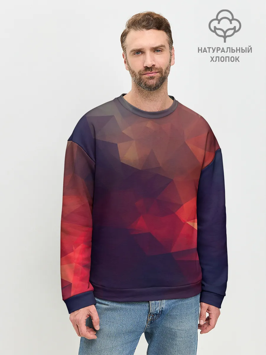 Мужской свитшот базовый / Лавовый вектор