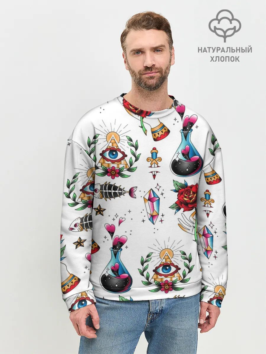 Мужской свитшот базовый / Old school tattoo