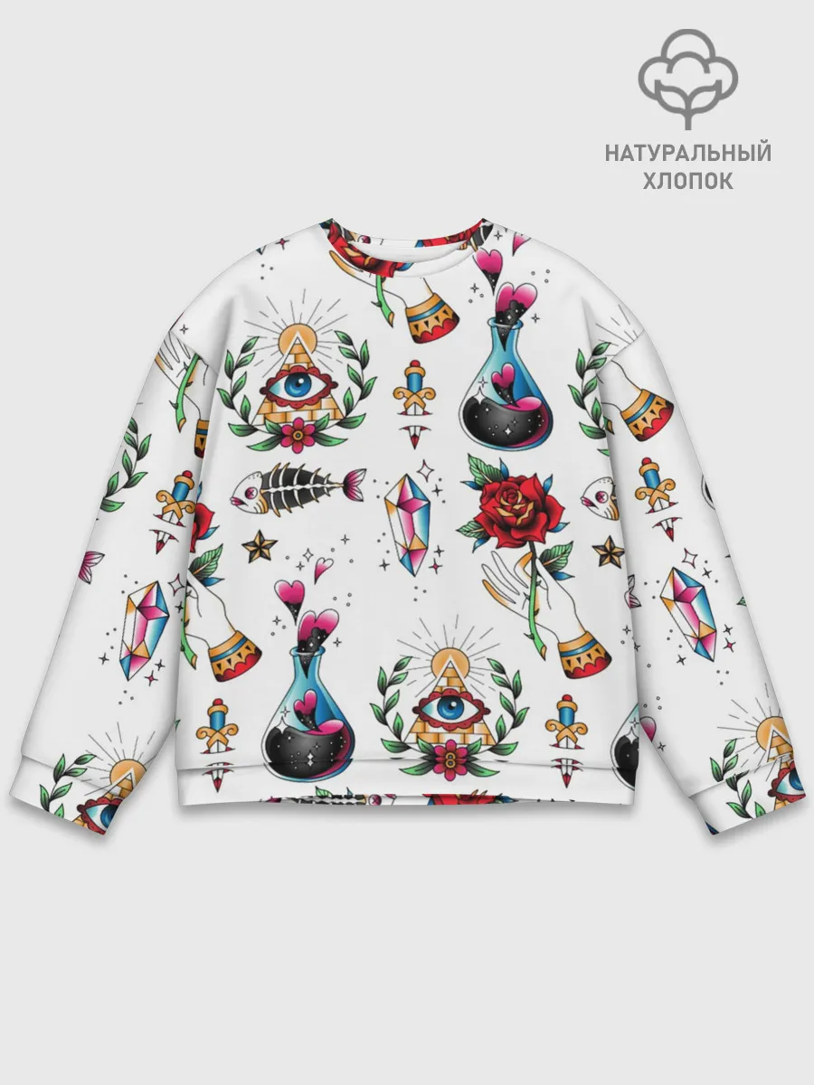 Мужской свитшот базовый / Old school tattoo