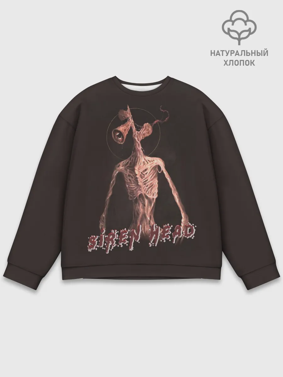 Мужской свитшот базовый / Siren Head Надпись
