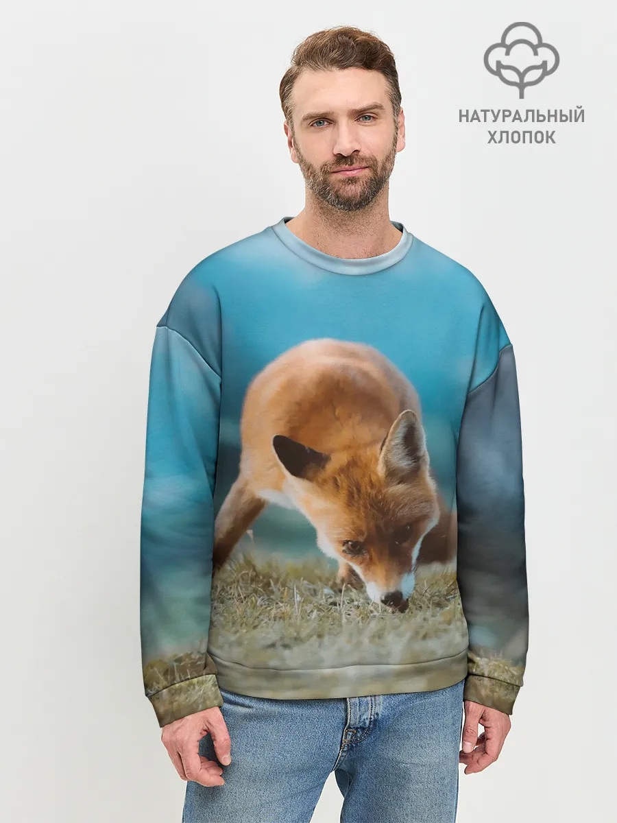 Мужской свитшот базовый / Милая лисичка