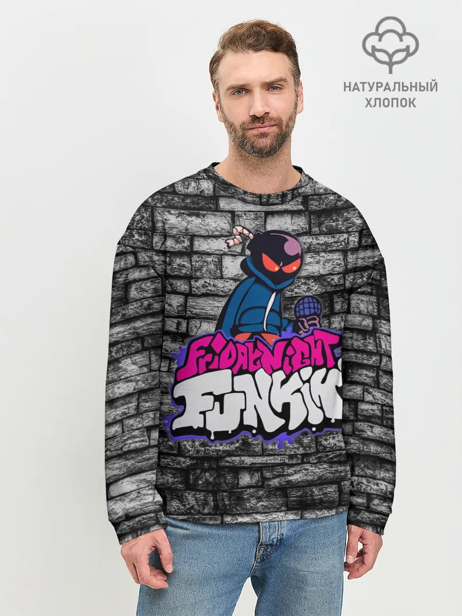Мужской свитшот базовый / Friday Night Funkin Bomb man B