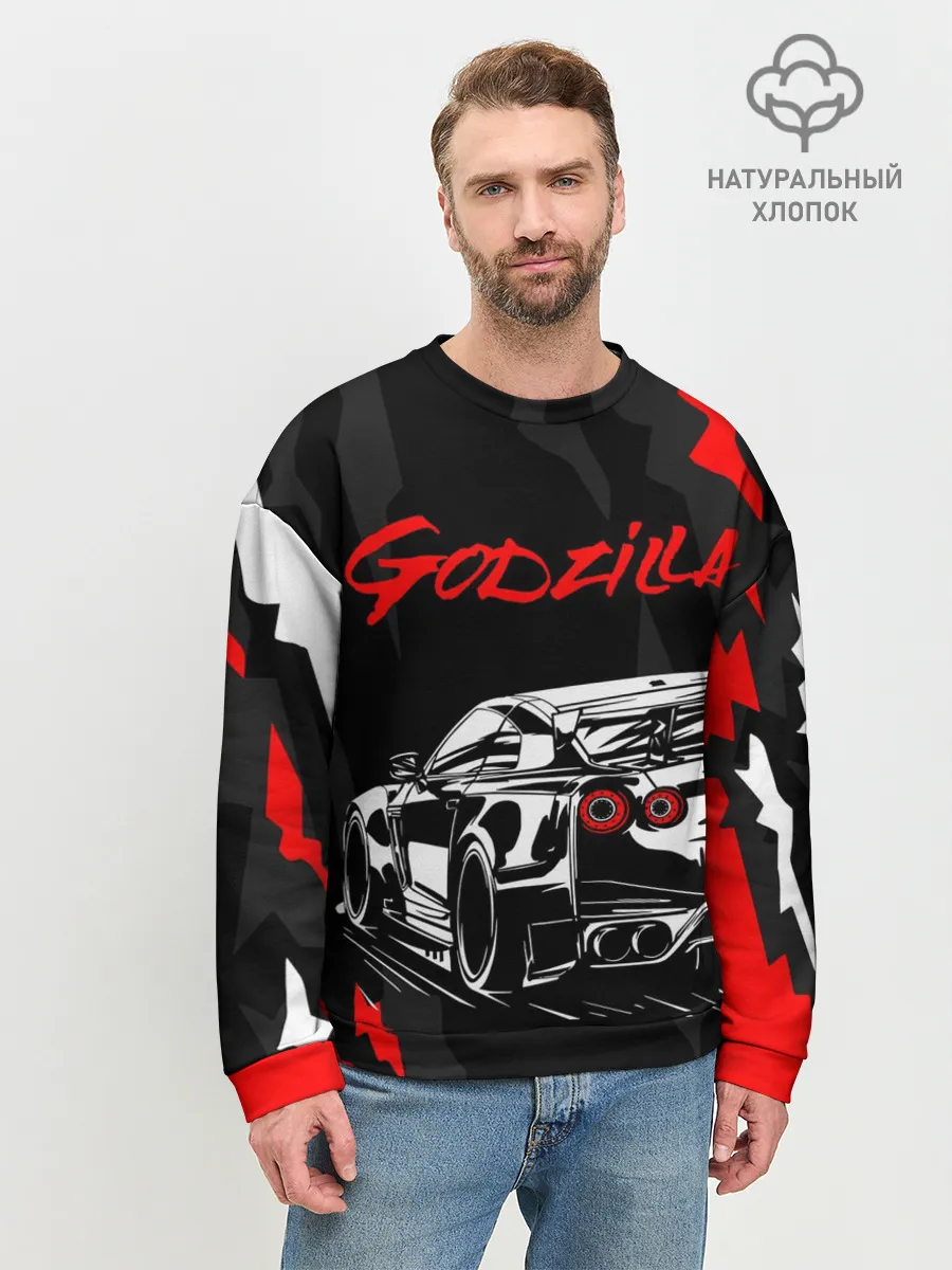 Мужской свитшот базовый / NISSAN GT-R / GODZILLA