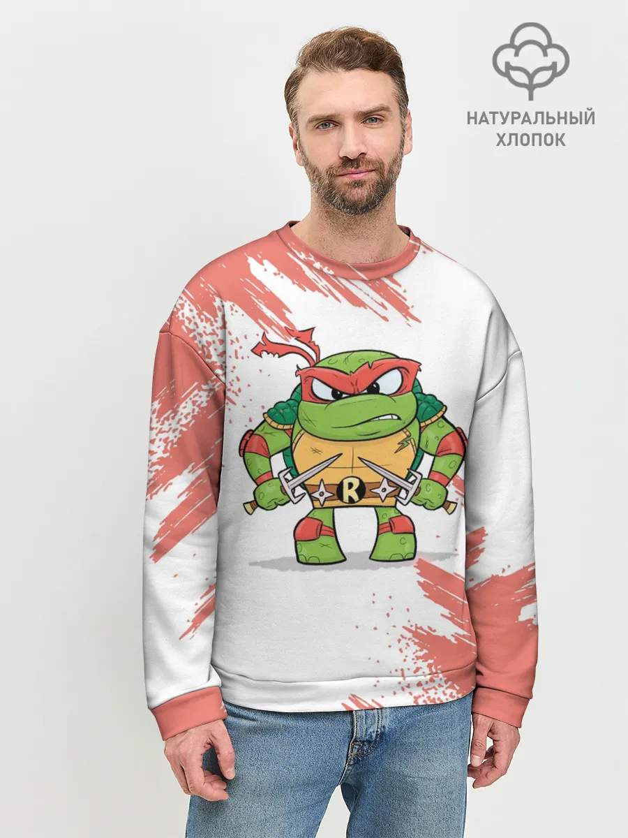 Мужской свитшот базовый / ЧЕРЕПАШКИ НИНДЗЯ - РАФАЭЛЬ