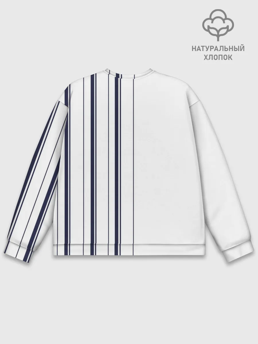 Мужской свитшот базовый / Белые и синие полосы | Stripes