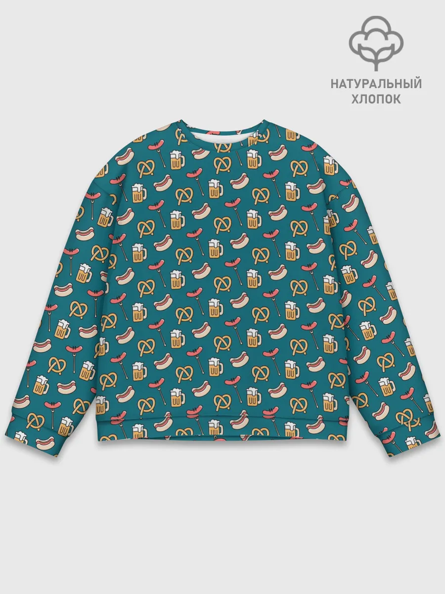 Мужской свитшот базовый / Узор для Октоберфеста