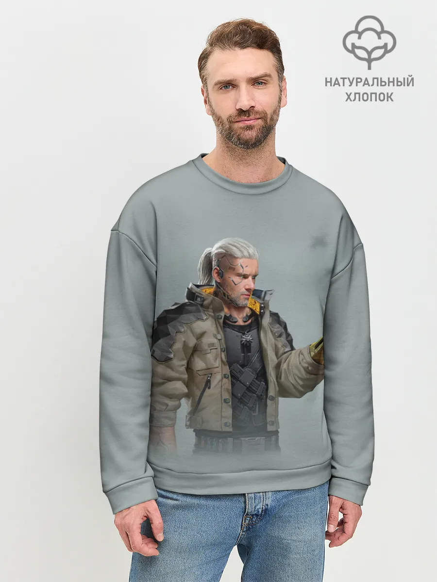Мужской свитшот базовый / КиберГеральт
