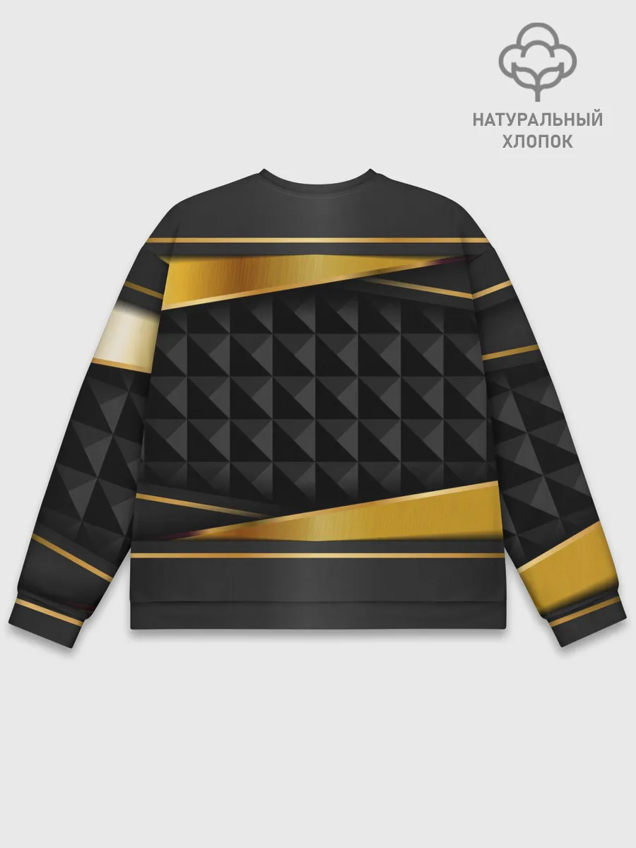 Мужской свитшот базовый / 3D luxury black gold Плиты 3Д