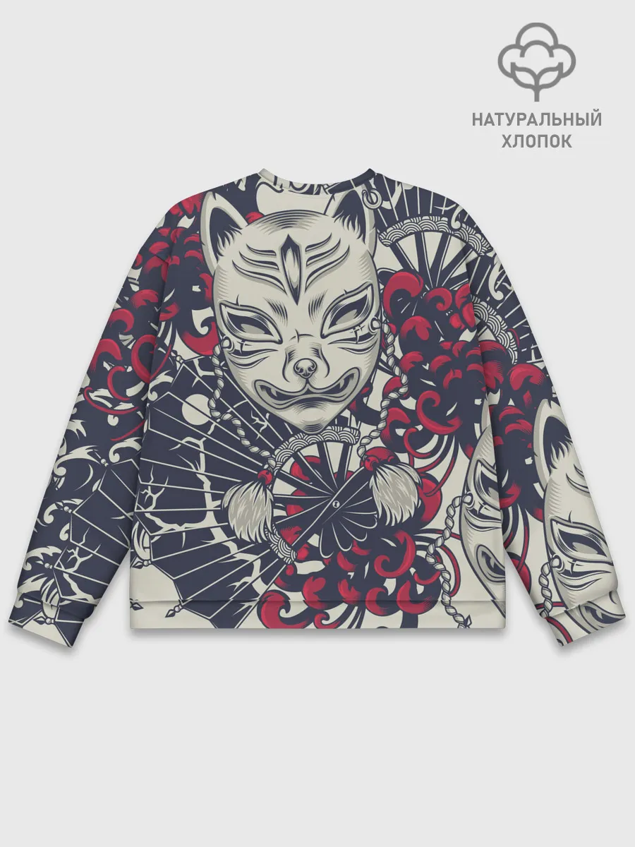 Мужской свитшот базовый / Кицунэ | Маска лисы