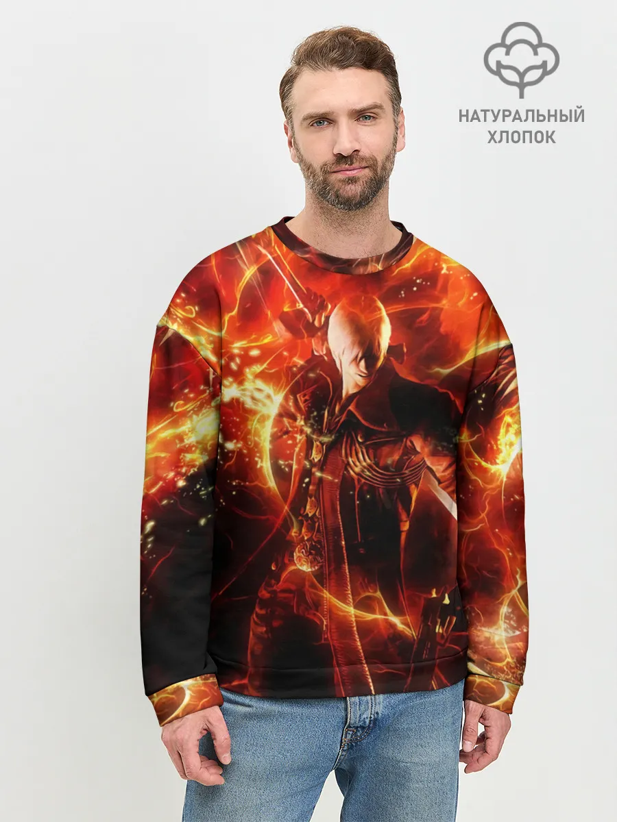 Мужской свитшот базовый / Данте в огне