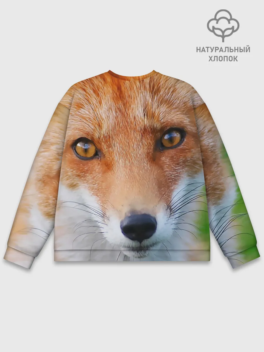 Мужской свитшот базовый / Крупно мордочка лисы