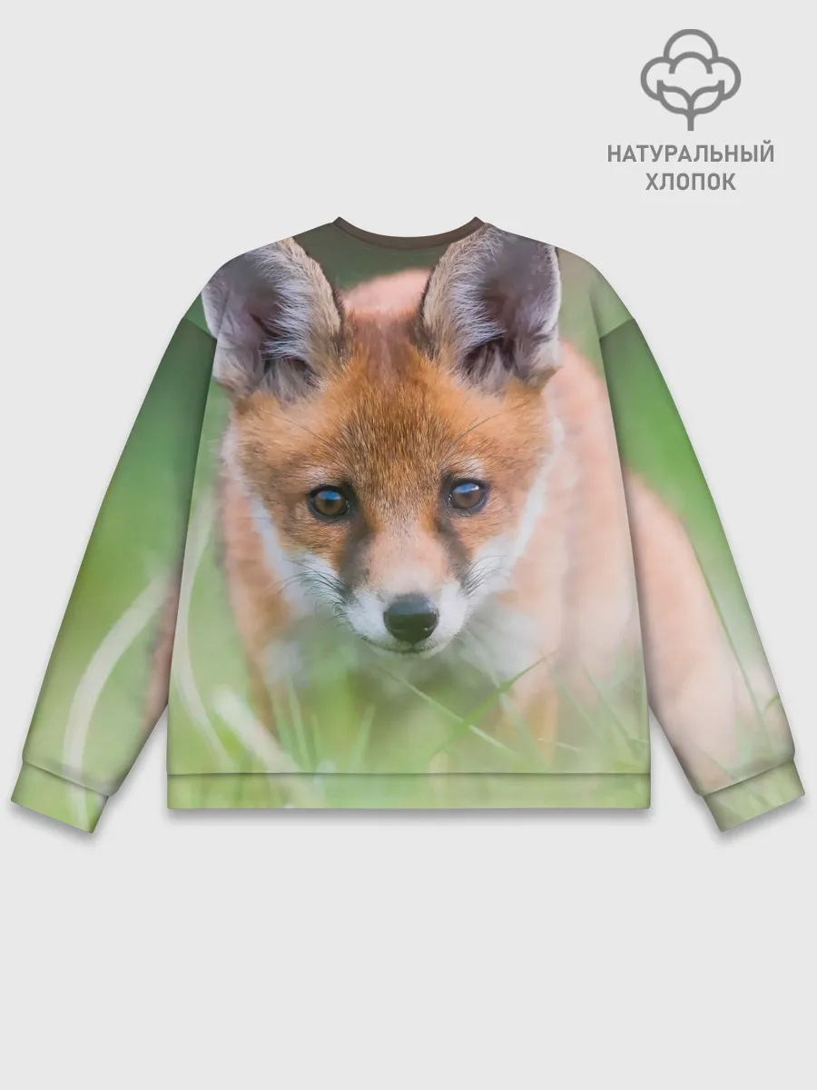 Мужской свитшот базовый / Лисенок в засаде
