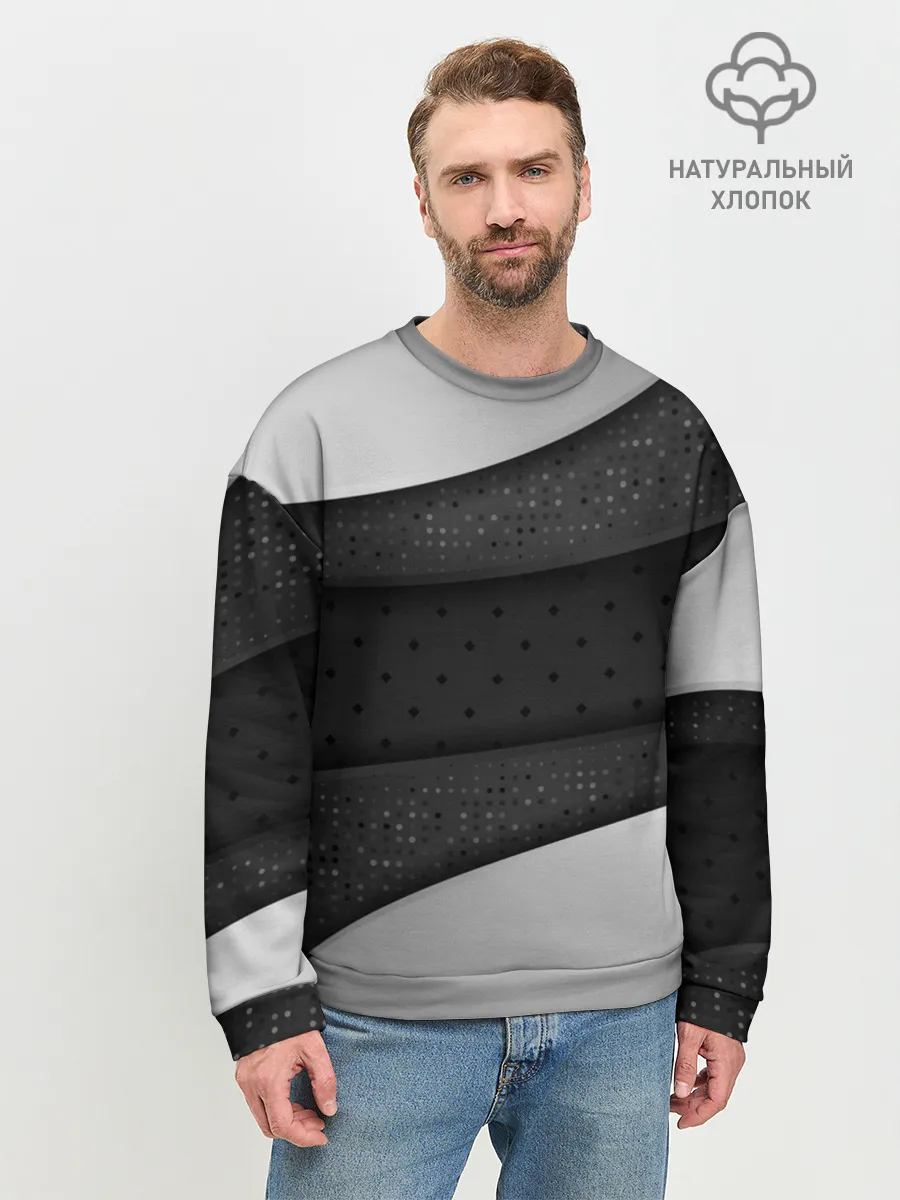 Мужской свитшот базовый / 3D luxury style silver black