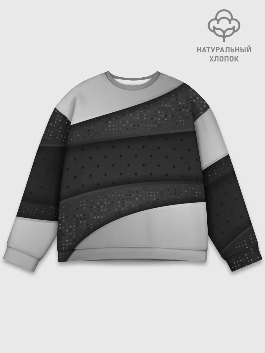 Мужской свитшот базовый / 3D luxury style silver black