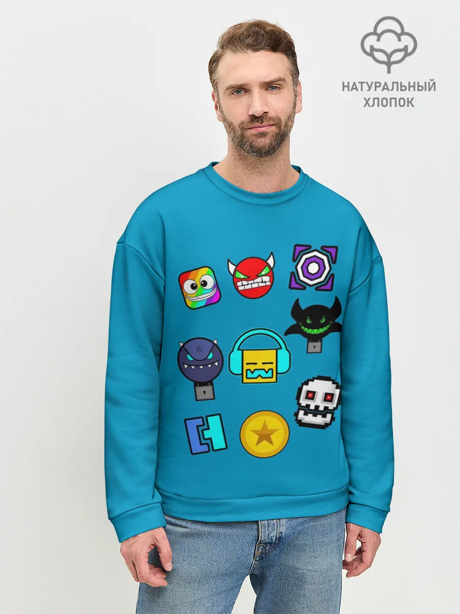 Мужской свитшот базовый / Geometry Dash Icons