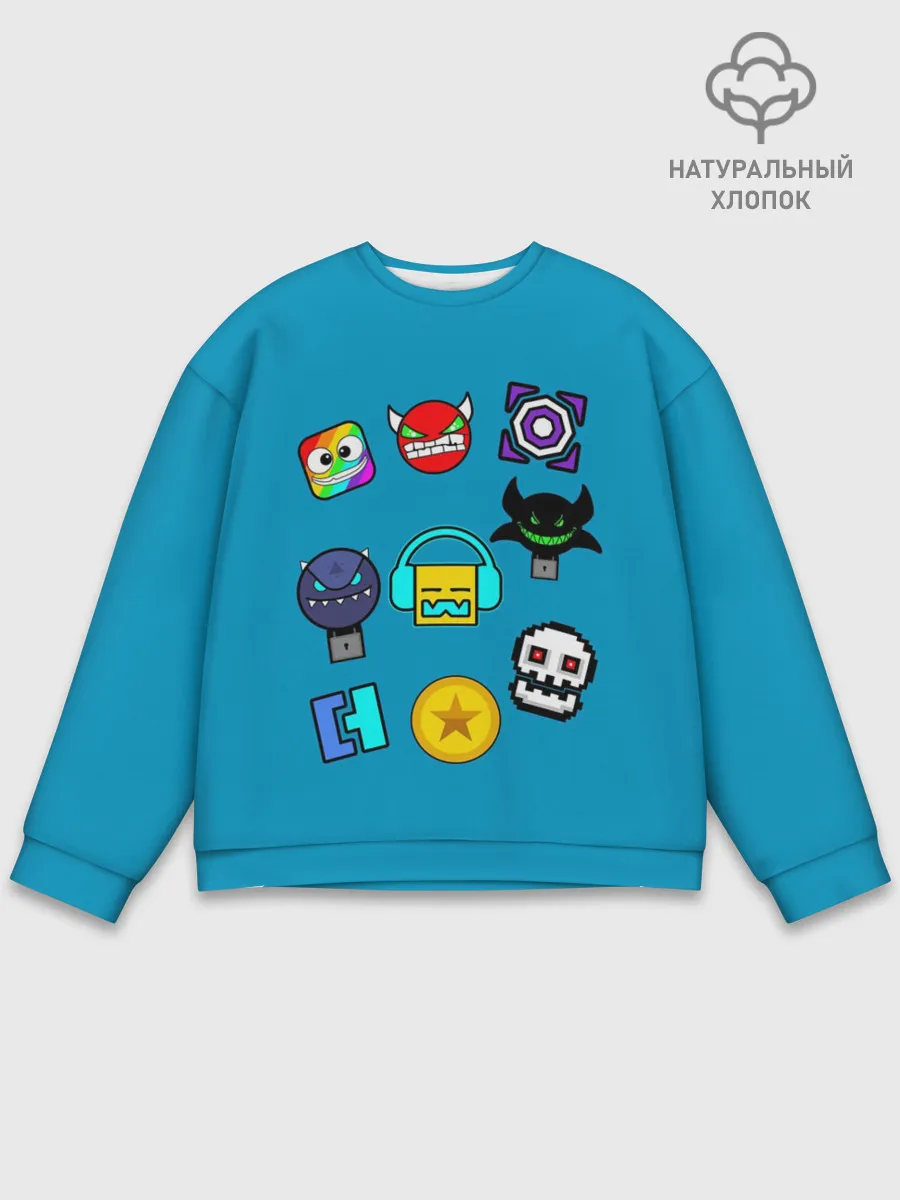 Мужской свитшот базовый / Geometry Dash Icons