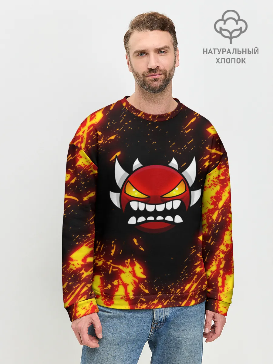 Мужской свитшот базовый / Geometry Dash | Demon