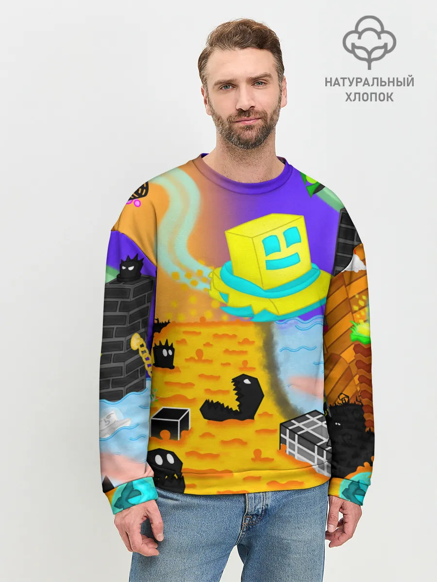 Мужской свитшот базовый / Geometry Dash | RobTop