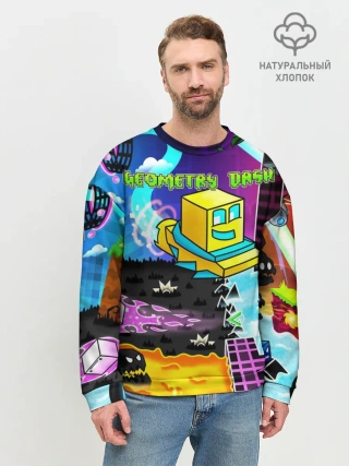 Мужской свитшот базовый / Geometry Dash