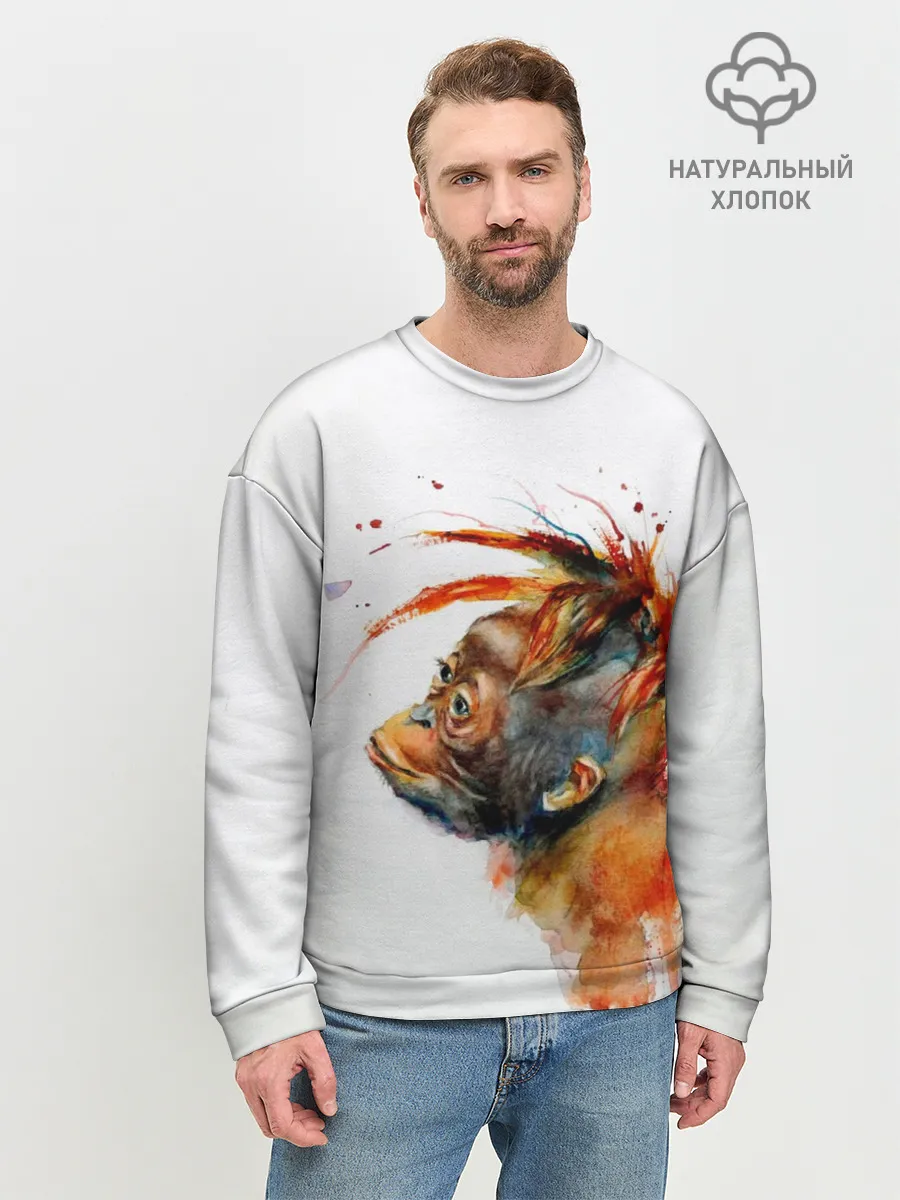 Мужской свитшот базовый / Орангутанг