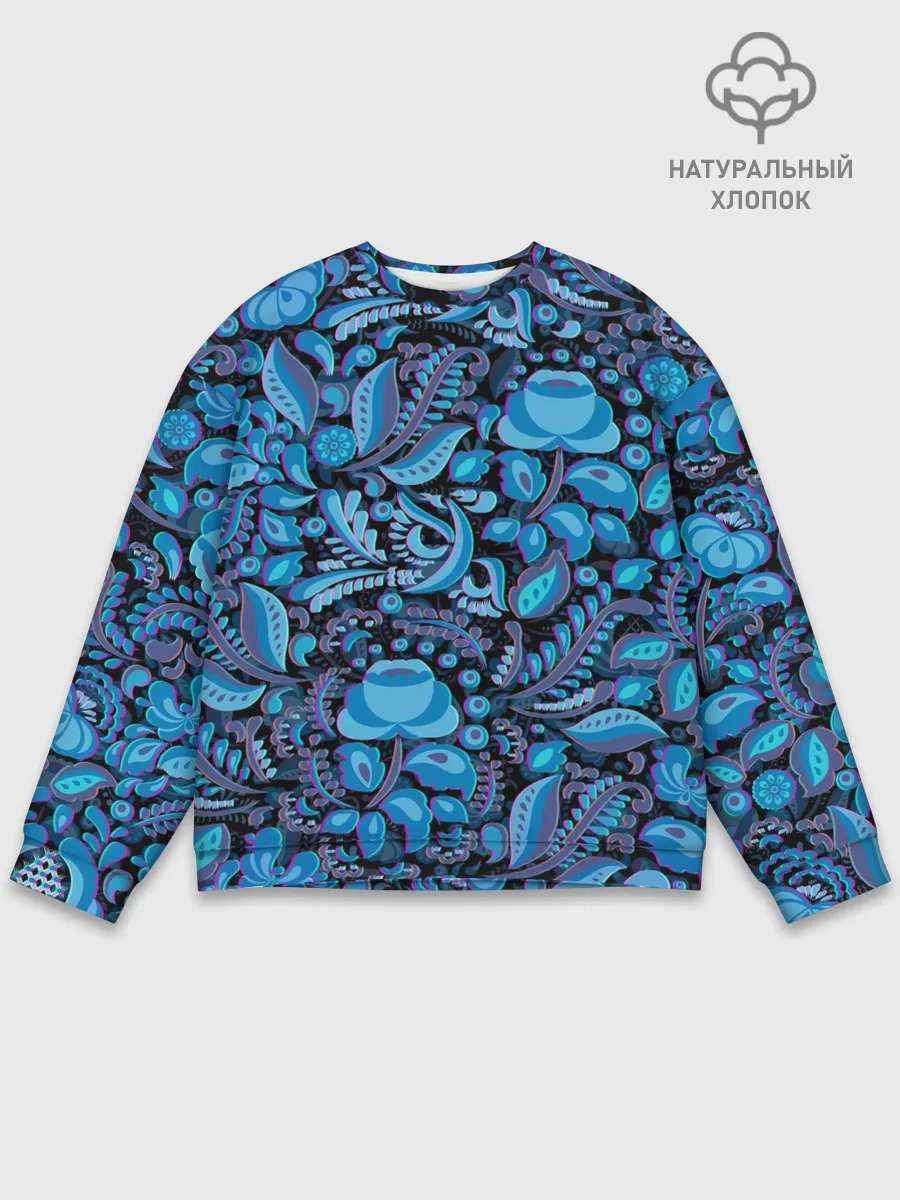 Мужской свитшот базовый / ГЖЕЛЬ ГЛИТЧ | GG | ГГ