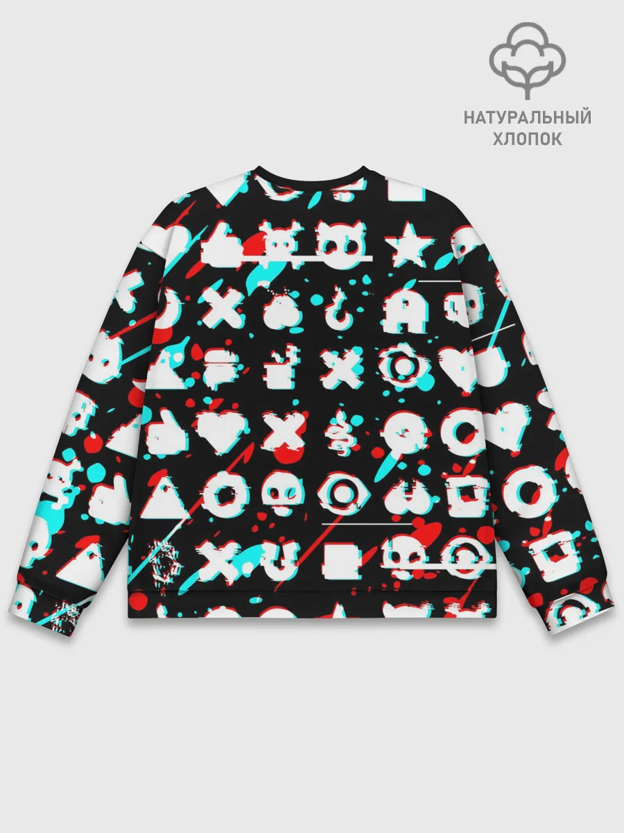 Мужской свитшот базовый / ЛЮБОВЬ СМЕРТЬ И РОБОТЫ / ГЛИТЧ