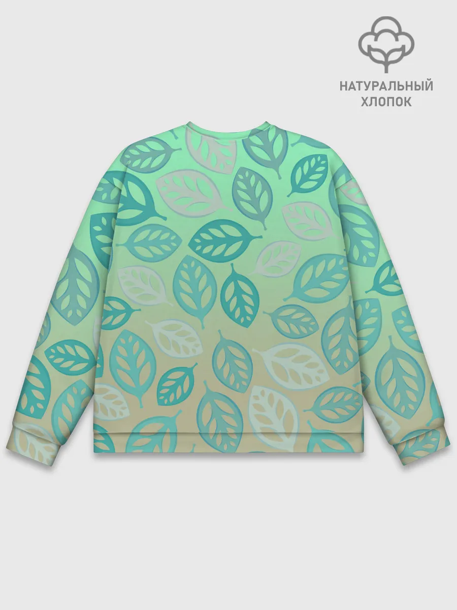 Мужской свитшот базовый / узор из листиков