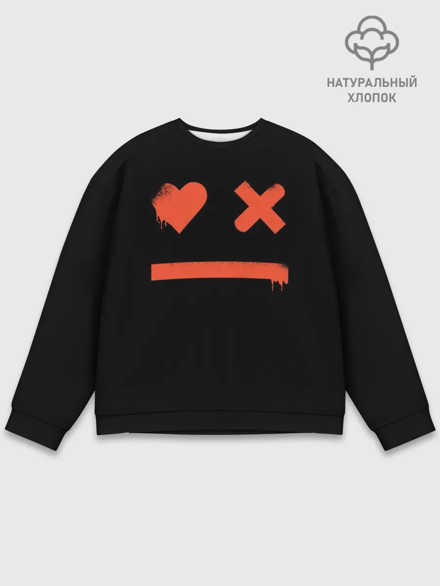 Мужской свитшот базовый / Smile | Love Death and Robots
