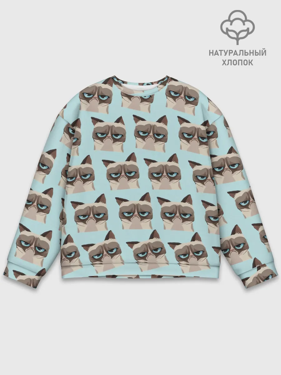 Мужской свитшот базовый / Грустный котик