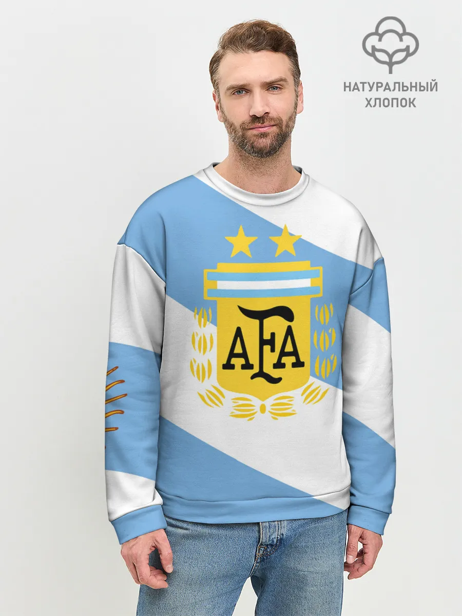 Мужской свитшот базовый / Сборная Аргентины + спина