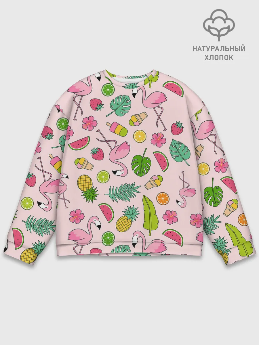Мужской свитшот базовый / Фламинго | Лето