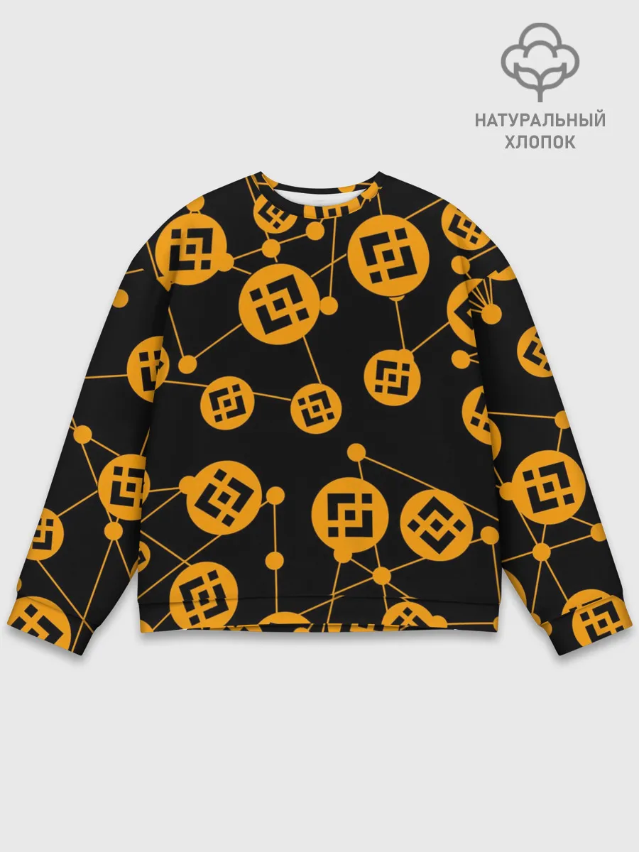 Мужской свитшот базовый / BINANCE / БИНАНС / УЗОР