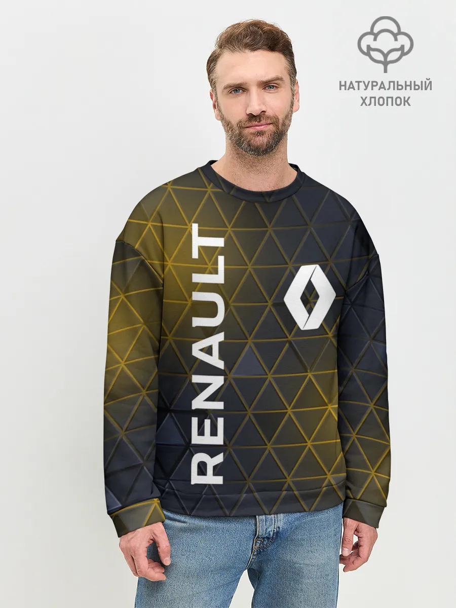 Мужской свитшот базовый / RENAULT РЕНО ЖЕЛТАЯ ГЕОМЕТРИЯ